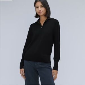 NWT EVERLANE The Luxe Merino Half-Zip Sweater size medium